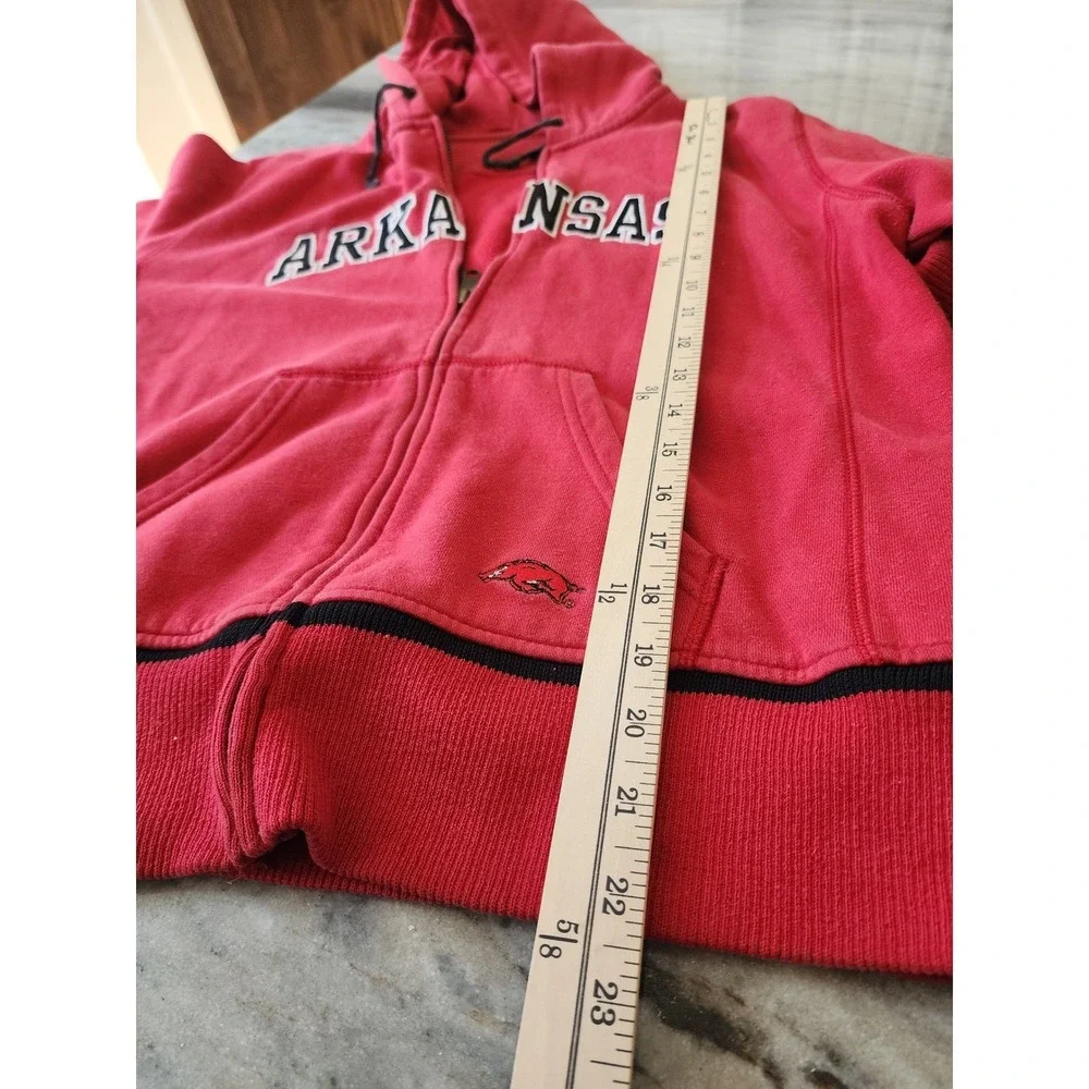 Vintage Arkansas Razorbacks Nike Hoodie‎ Full Zip Red College NCAA Sweatshirt